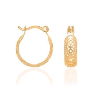 Small hoops earring set platGold fine jewelry🇧🇷